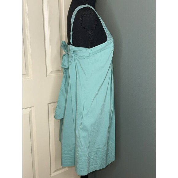 BCBGMAXAZRIA Women's 2 Light Green Knee Length Dress Crochet Pockets Coquette - Picture 4 of 16